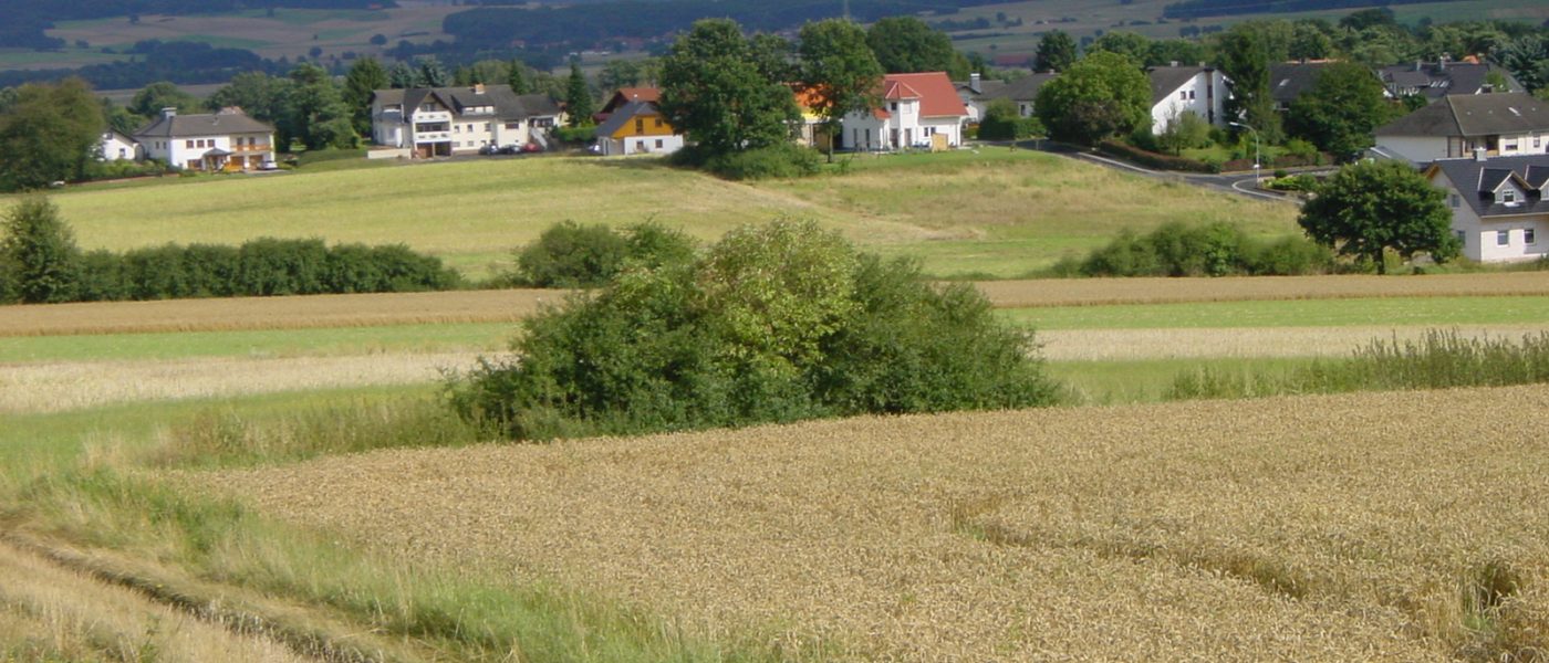 Blick auf den Heideweg im Ortsteil Zimmersrode 
